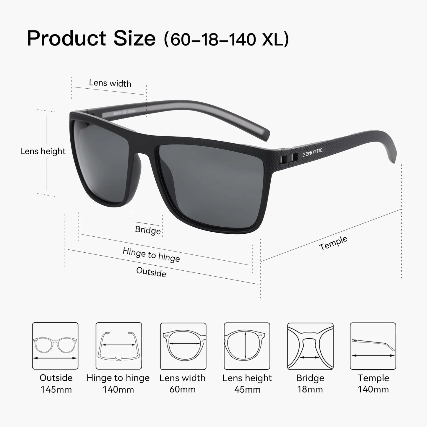4Sassy Retro Square Polarized Sunglasses