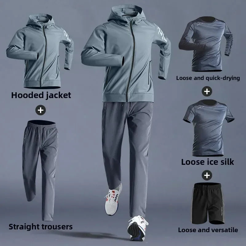4Sassy 5-Piece Men’s Quick-Dry Sportswear Set