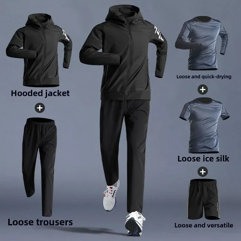 4Sassy 5-Piece Men’s Quick-Dry Sportswear Set
