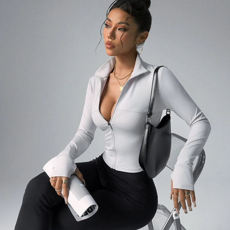 4Sassy ZipSculpt Long-Sleeve Top