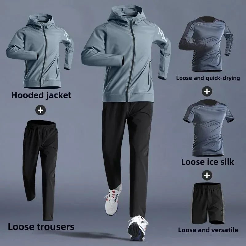 4Sassy 5-Piece Men’s Quick-Dry Sportswear Set