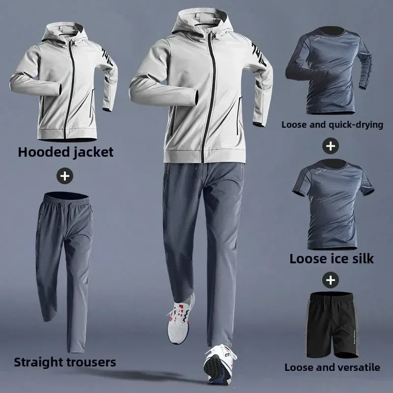 4Sassy 5-Piece Men’s Quick-Dry Sportswear Set