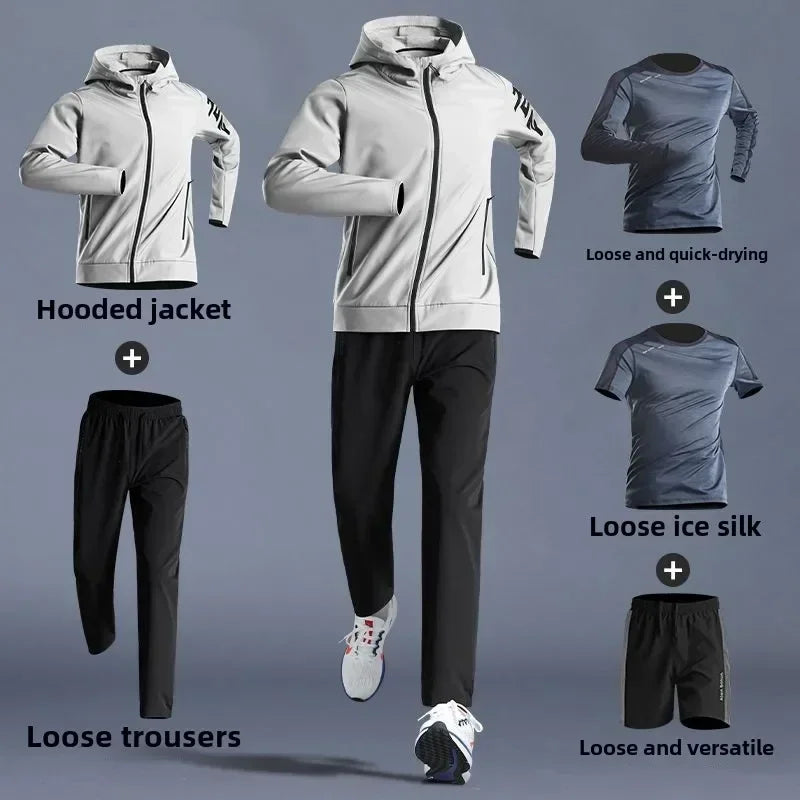 4Sassy 5-Piece Men’s Quick-Dry Sportswear Set