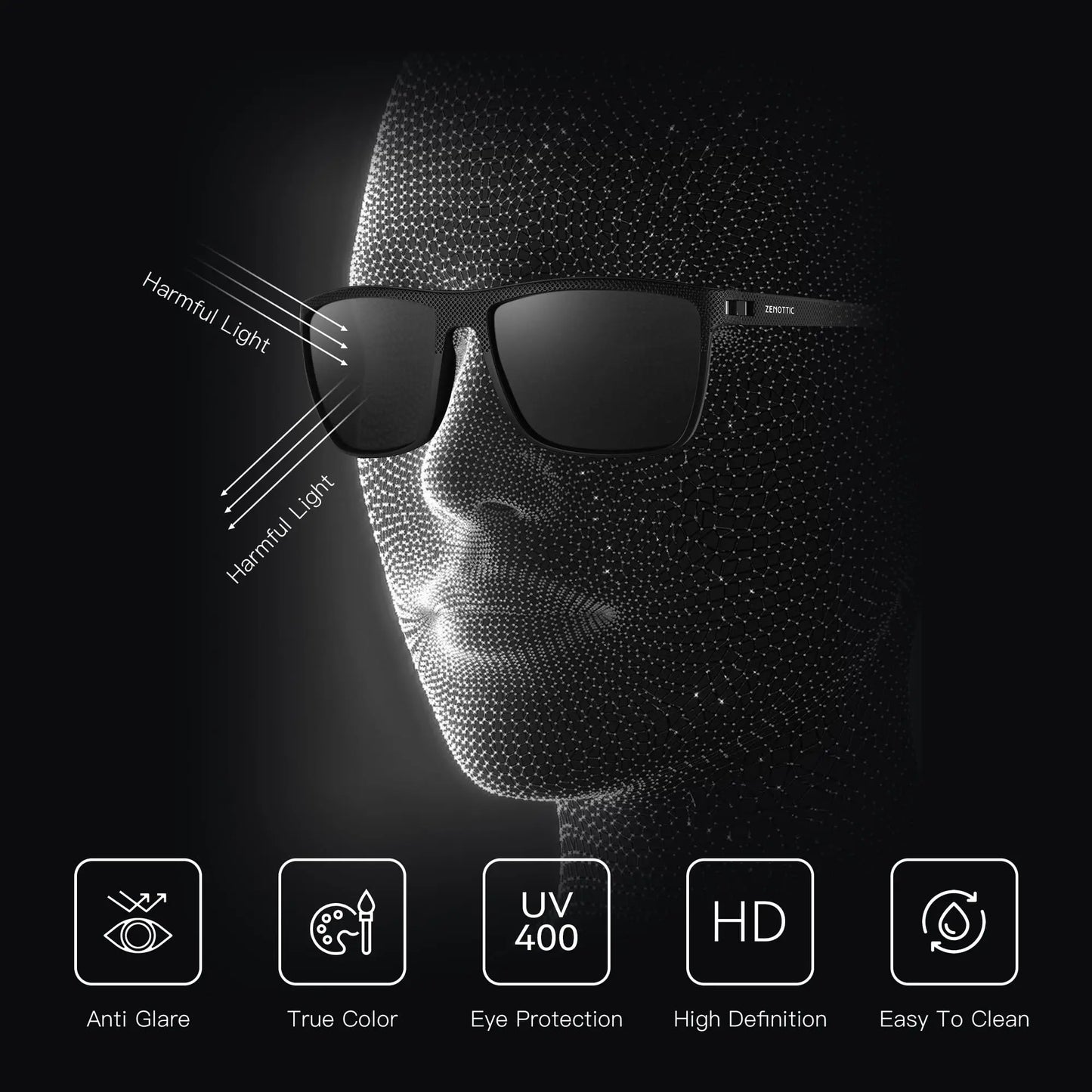 4Sassy Retro Square Polarized Sunglasses